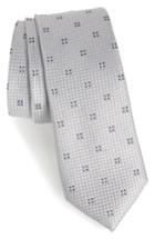 Men's Calibrate Classic Neat Silk Tie, Size - Metallic