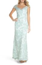 Women's Tadashi Shoji Embroidered Corded Lace Gown - Green