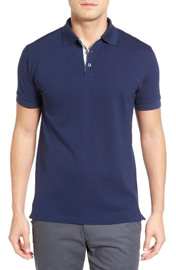 Men's Bobby Jones Solid Pique Golf Polo - Blue