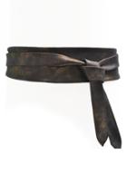 Women's Ada Handmade Leather Wrap Belt, Size - Midnight