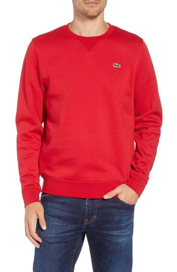 Men's Lacoste 'sport' Crewneck Sweatshirt (m) - Red