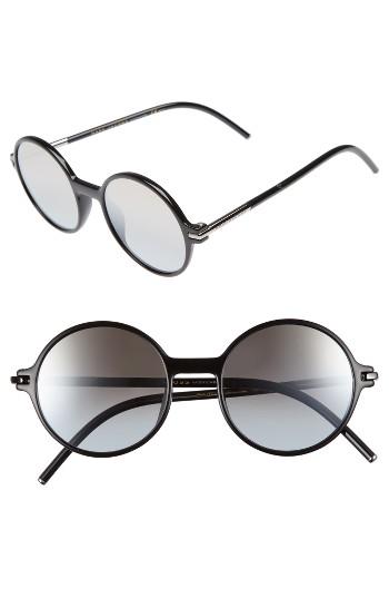 Women's Marc Jacobs 52mm Round Sunglasses - Black/ Brown/ Gold Mirror