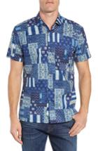 Men's Tori Richard Yukata Trim Fit Sport Shirt - Blue