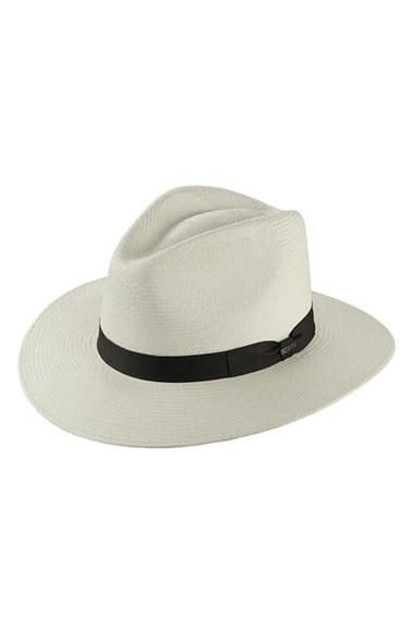 Men's Scala Straw Safari Hat - White