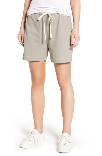 Women's James Perse Matte Drawstring Shorts - Grey