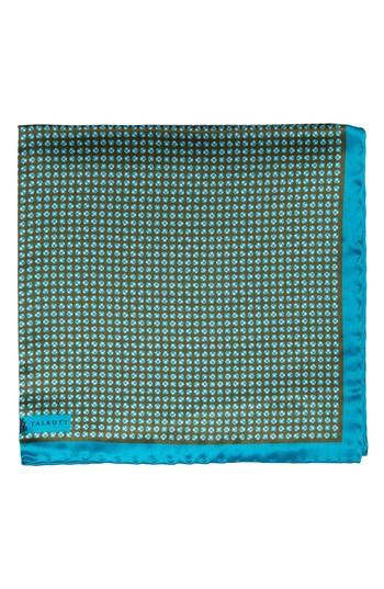 Men's Robert Talbott Dot Silk Pocket Square, Size - Green