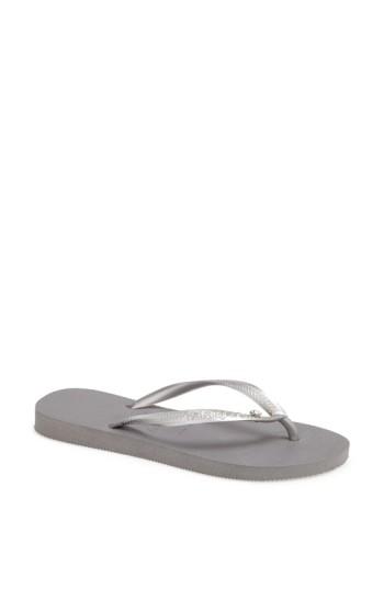Women's Havaianas 'slim Crystal Glamour' Flip Flop /36 Br - White