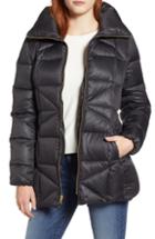 Women's Cole Haan Down & Feather Coat With Faux Fur Hood