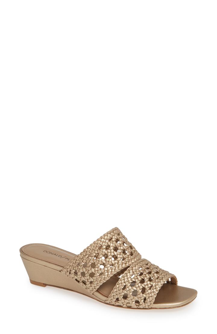 Women's Donald Pliner Albi Woven Slide Sandal M - Metallic