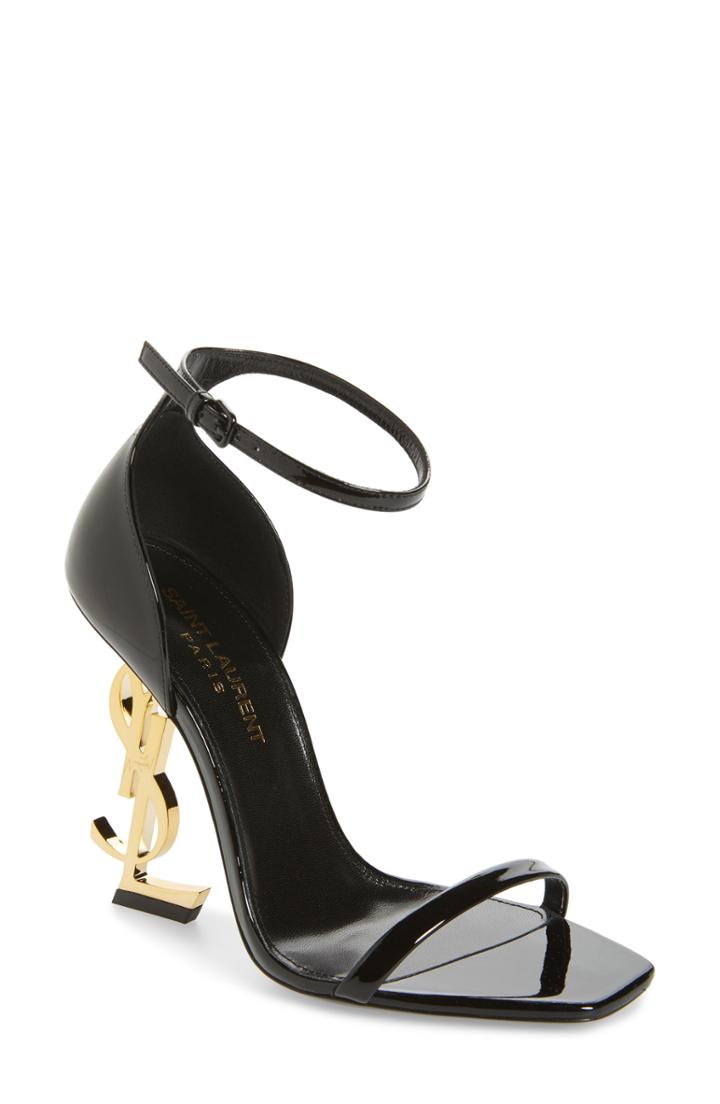Women's Saint Laurent Opyum Ysl Ankle Strap Sandal .5us / 36.5eu - Black