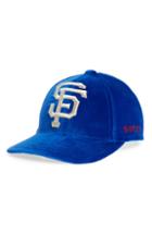 Women's Gucci Velvet Baseball Cap - Blue