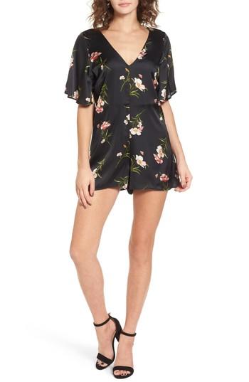Women's Dee Elly Strappy Satin Romper - Black