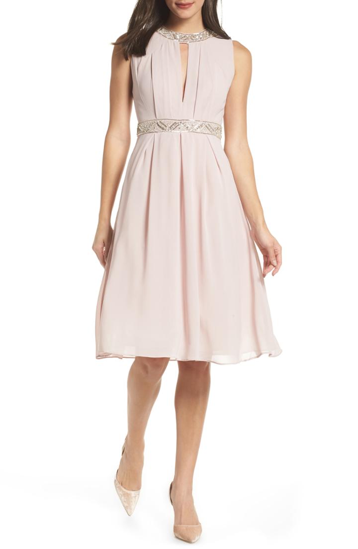 Women's Tfnc Beaded Fit & Flare Dress
