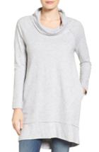Women's Caslon Cowl Neck Tunic Sweatshirt, Size - Grey