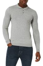 Men's Topman Muscle Fit Polo Sweater - Grey