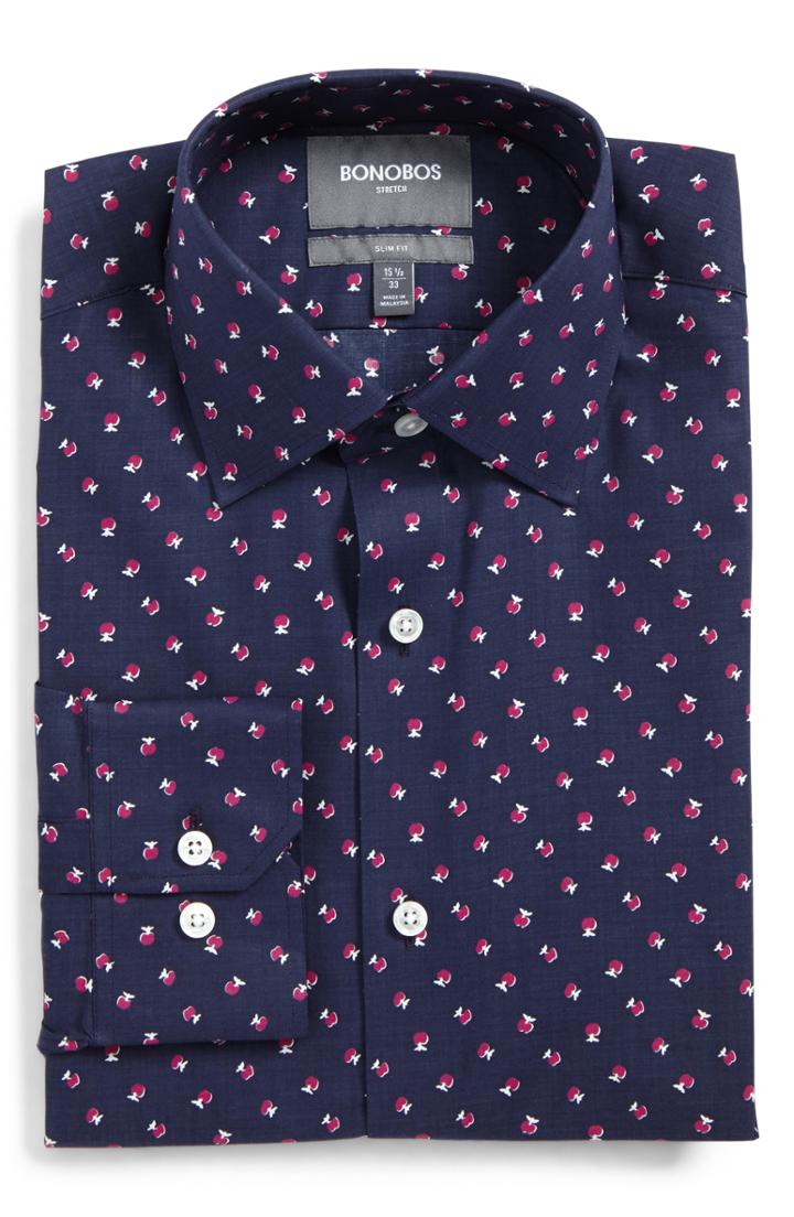 Men's Bonobos Cherry Slim Fit Stretch Floral Dress Shirt