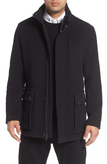 Men's Cole Haan Wool Blend Car Coat - Blue