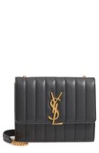 Saint Laurent Small Vicky Leather Wallet On A Chain - Green
