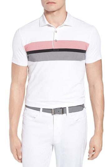 Men's Bobby Jones R18 Tech Daytona Stripe Golf Polo - Black