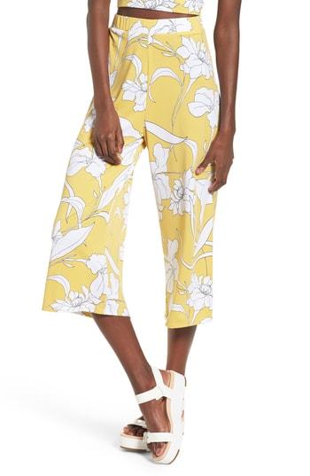 Women's Mimi Chica Floral Print Wide Leg Crop Pants