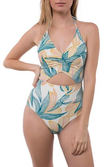 Women's O'neill Bethany Cut Out One-piece Swimsuit - Blue