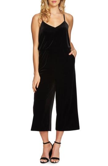 Women's 1.state Velvet Culotte Jumpsuit - Black