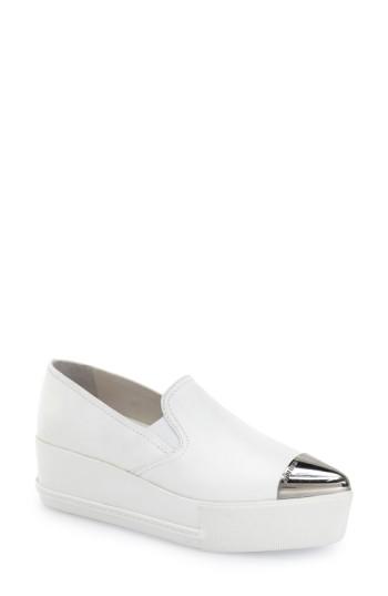 Women's Miu Miu Metal Cap Toe Platform Sneaker Us / 42eu - White