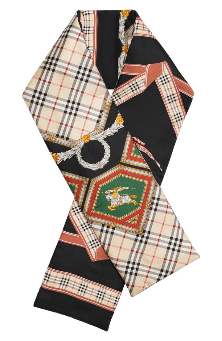 Women's Burberry Archive Print Mulberry Silk Scarf
