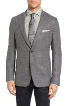 Men's Boss Roan Trim Fit Houndstooth Wool Blend Sport Coat R - Grey