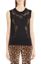 Women's Dolce & Gabbana Lace Inset Cashmere Blend Sweater
