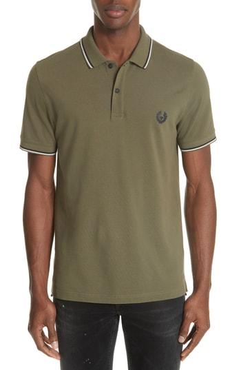 Men's Belstaff Stewarton Tipped Pique Polo - Green