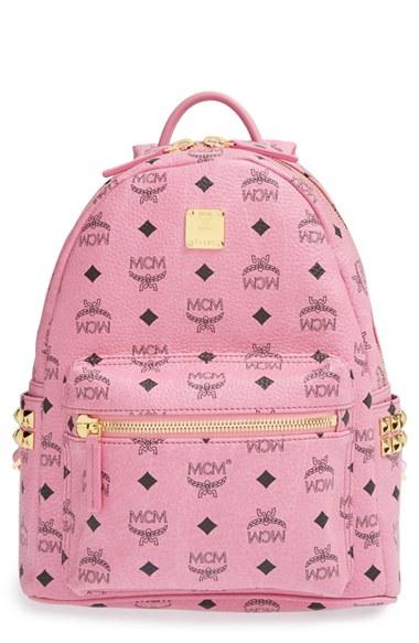 Mcm 'small Stark' Side Stud Backpack - Pink