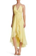 Women's Dress The Population Gia Backless Chiffon Wrap Dress - Yellow