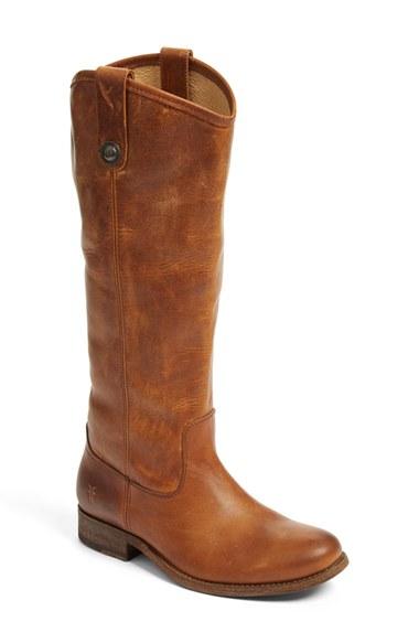 Women's Frye 'melissa Button' Leather Riding Boot Regular Calf M - Brown