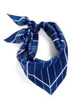 Women's Vince Camuto Stripe Silk Triangle Scarf, Size - Blue
