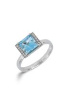 Women's Bony Levy Square Aquamarine & Diamond Ring (nordstrom Exclusive)