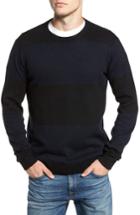 Men's Rvca Channels Crewneck Sweater, Size - Black