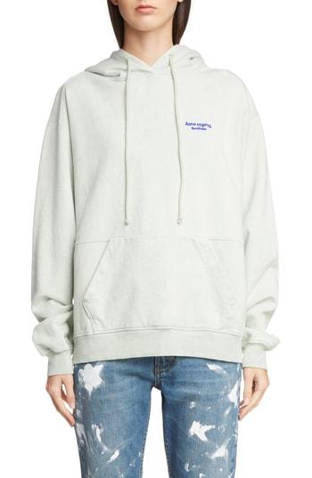 Women's Acne Studios Embroidered Logo Hoodie - Green