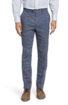 Men's Ted Baker London Gridtro Slim Fit Crosshatch Linen Blend Trousers