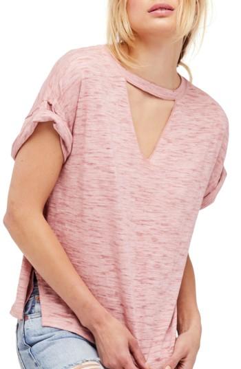 Women's Free People Jordan Burnout Tee - Pink