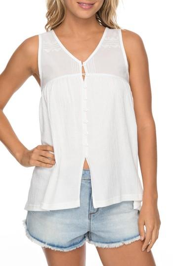 Women's Roxy Delila Lace Detail Tank - White