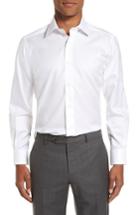 Men's David Donahue Trim Fit Solid Dress Shirt - 34/35 - White