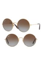 Women's Ray-ban Ja-jo 50mm Round Polarized Sunglasses - Gold/ Brown