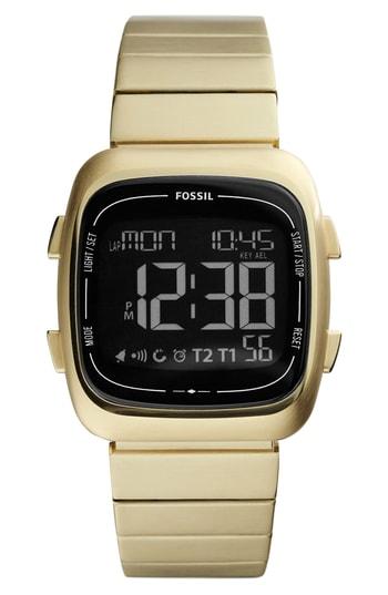 Men's Fossil Rutherford Digital Bracelet Watch, 38mm