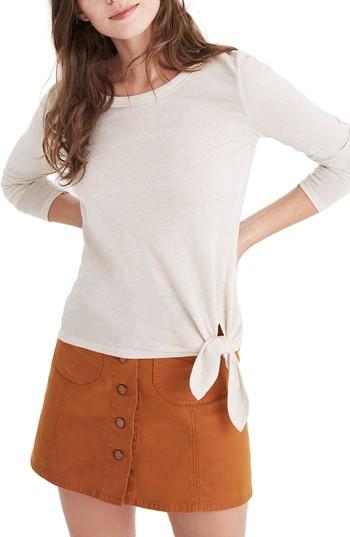 Women's Madewell Soundcheck Side Tie Tee - Beige