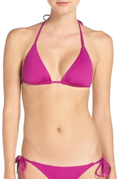 Women's Becca 'color Code' Triangle Bikini Top, Size D - Purple