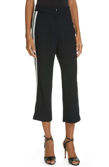 Women's Veronica Beard Marlin Side Stripe Crop Trousers - Blue