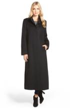 Women's Fleurette Long Wool Coat - Black