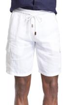 Men's Vilebrequin Linen Bermuda Cargo Shorts - White