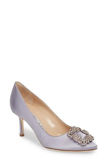 Women's Manolo Blahnik 'hangisi' Pointy Toe Pump .5us / 35.5eu - Pink